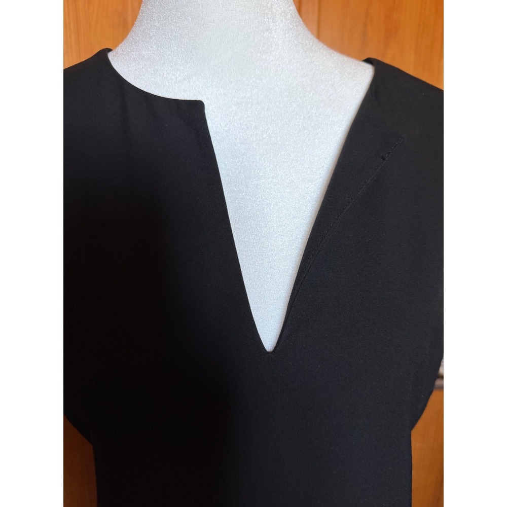 Ann Taylor Black Sleeveless Notched V-Neck Sheath Dress Size 12 Tall 457580 - Picture 3 of 13